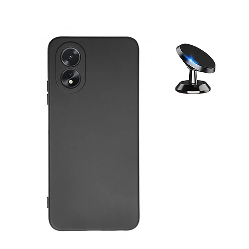 Kit de voiture magnétique de voiture + cas de silicone liquide Phonecare pour Oppo A38 4G - le noir