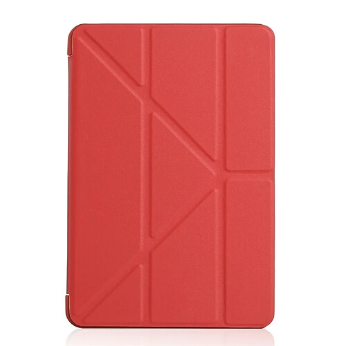 Wewoo Housse Étui Coque Etui en cuir pleine texture PU + Gel de silice Millet pour iPad Mini 2019avec support à pliage multiple Rouge