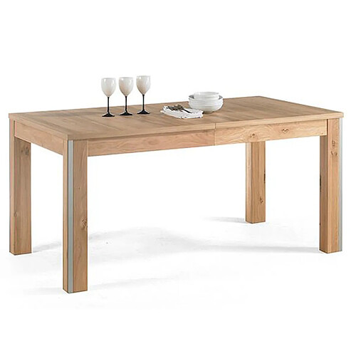 Pegane Table à manger extensible en chêne sauvage - L.160-260 x H.77 x P.90 cm