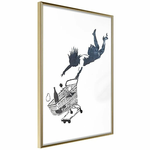 Paris Prix Affiche Murale Encadrée Banksy Shop Until You Drop 20 x 30 cm Or