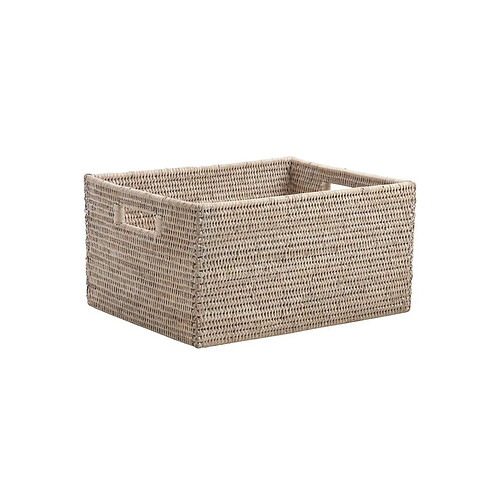 Aubry Gaspard Corbeille rangement en rotin 48 x 36 x 25 cm.