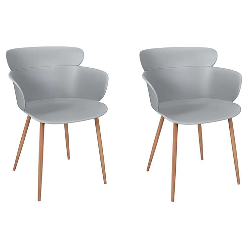 The Home Deco Factory Fauteuil design polypropylène Lorens (Lot de 2) gris.