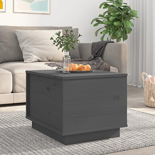 vidaXL Table basse Gris 40x50x35 cm Bois massif de pin