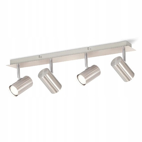 NETTLIFE 4 Spots de plafond GU10 en métal nickel pivotants à 330°pour salon cuisine chambre lampe moderne de couloir sans ampoule