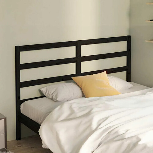 Maison Chic Tête de lit scandinave pour lit adulte,Meuble de chambre Noir 166x4x100 cm Bois massif de pin -MN94225