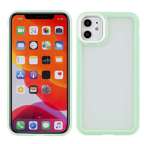 Coque en TPU + acrylique mat double couche vert clair pour votre Apple iPhone 11 6.1 pouces