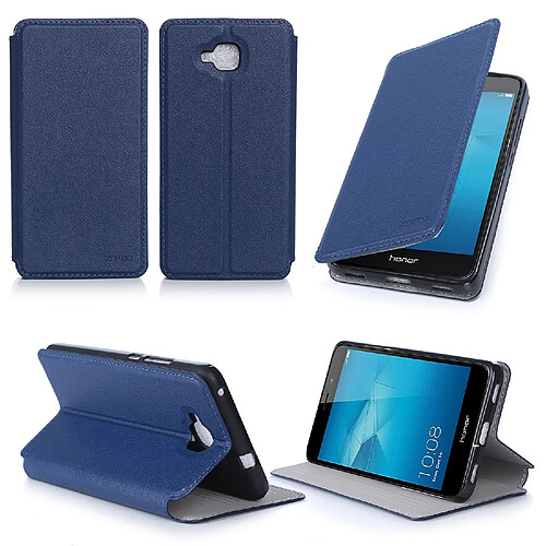 Etui luxe Huawei Honor 6A 4G Ultra Slim bleu Style Cuir avec stand - Housse coque de protection pour Huawei Honor 6A 2017 / 2018 Dual Sim bleue - Acessoires pochette XEPTIO : Exceptional case !