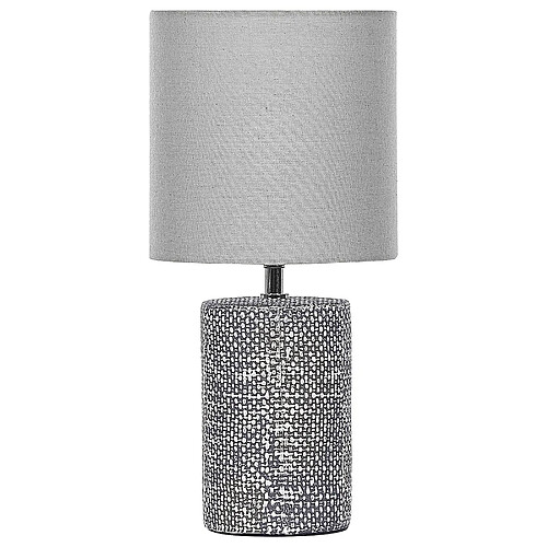 Beliani Lampe à poser en céramique gris IDER