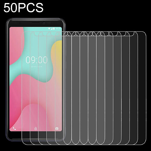 Wewoo Protection Film de verre trempé 50 PCS 0.26mm 9H 2.5D pour Wiko Y60pas de paquet de vente au détail