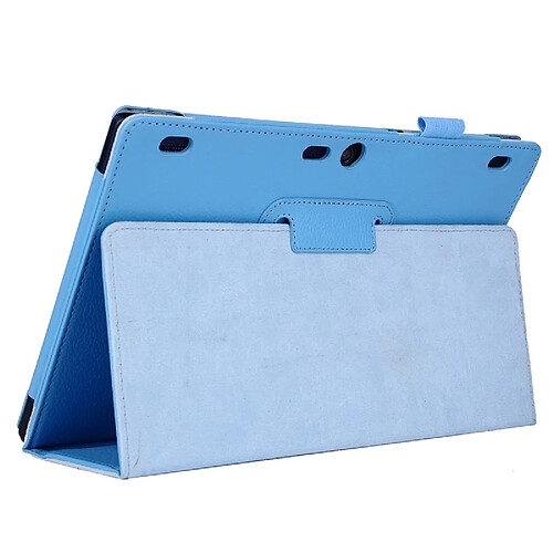 Wewoo Housse Étui bleu pour Lenovo Tab2 A10-70 Litchi Texture Horizontal Flip solide couleur en cuir avec deux pliage titulaire