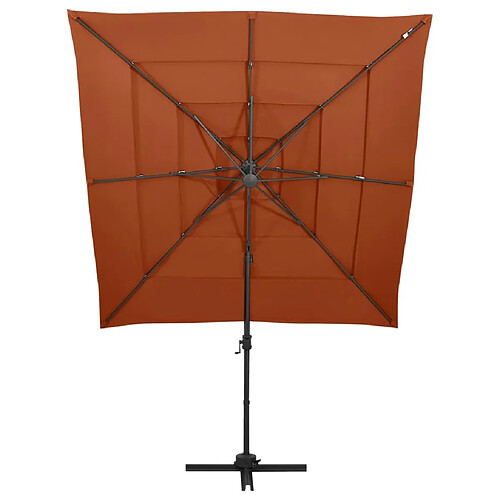 Maison Chic Parasol Jardin | Parasol à 4 niveaux avec mat en aluminium Terre cuite 250x250cm - GKD88406