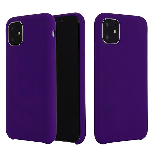 Coque en silicone liquide souple violet foncé pour votre Apple iPhone 11 6.1 pouces (2019)