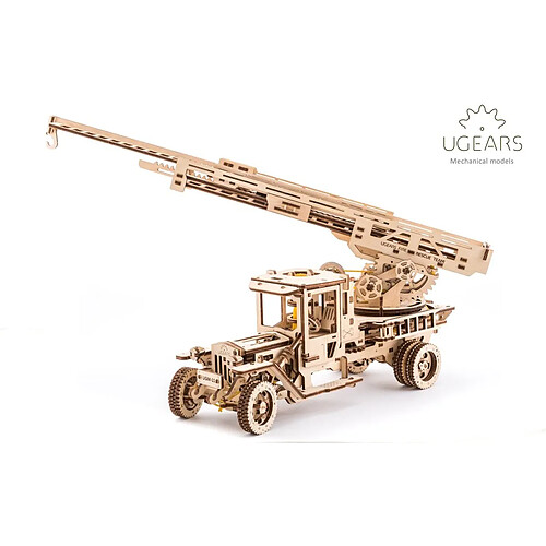 UGEARS Le Camion de Pompier avec l?échelle est Le modèle mécanique en Bois Le Puzzle kit d?Assemblage Le camion de pompier avec l?échelle est le modèle mécanique en bois Le puzzle kit d?assemblage