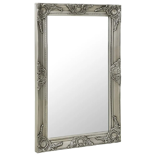 Maison Chic Miroir mural style baroque | Miroir Décoration pour Maison Salle de Bain 50x80 cm Argenté -GKD41615