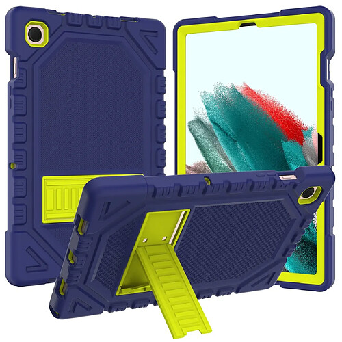 Coque en silicone antichoc avec béquille Bleu marine/jaune pour votre Samsung Galaxy Tab A8 10.5 (2021)