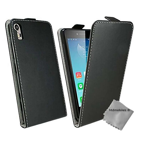 Htdmobiles Housse etui PU cuir fine pour Lenovo K3 Note + verre trempe - NOIR