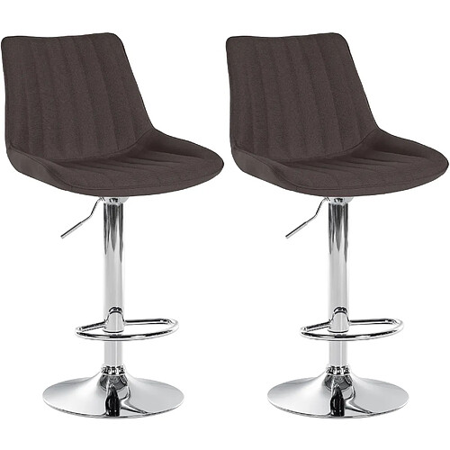 Non Lot de 2 tabourets de bar Toni tissu chrome