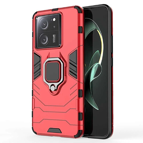 Htdmobiles Coque pour Xiaomi 13T / 13T Pro 5G - housse etui rigide anti choc + verre trempe - ROUGE