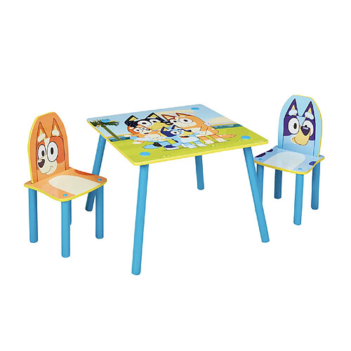 Pegane Ensemble table + 2 chaises pour enfants multicolore