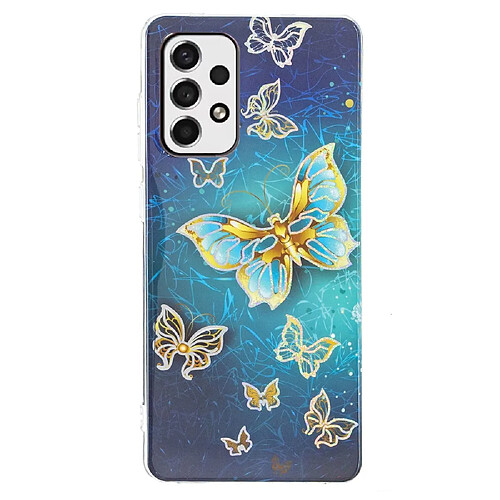 Coque en TPU anti-rayures, galvanoplastie, motif marbre papillons pour votre Samsung Galaxy A53 5G