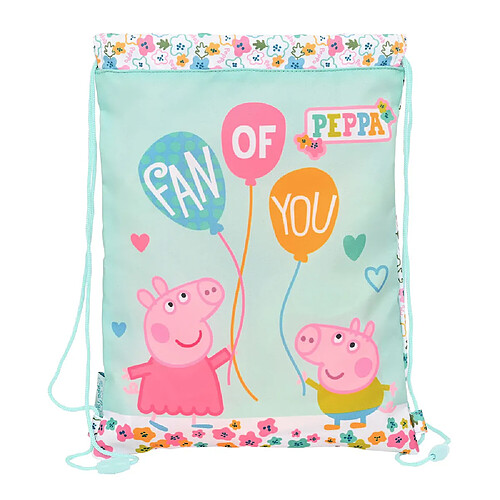 Sac à dos serré par des ficelles Peppa Pig Cosy corner Bleu clair (26 x 34 x 1 cm)