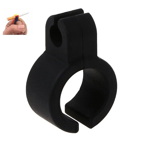 Wewoo 3 PCS Silicone Creative Cigarette Holder Smoking Ring Finger Anti-smoke Black