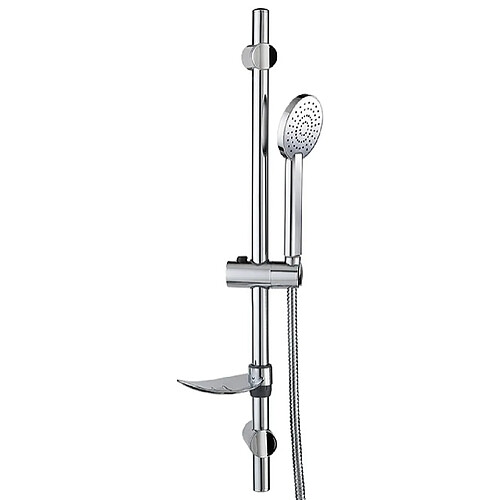 Wirquin Colonne Barre de douche chromee entraxe reglable 70 cm douchette monojet flexible inox