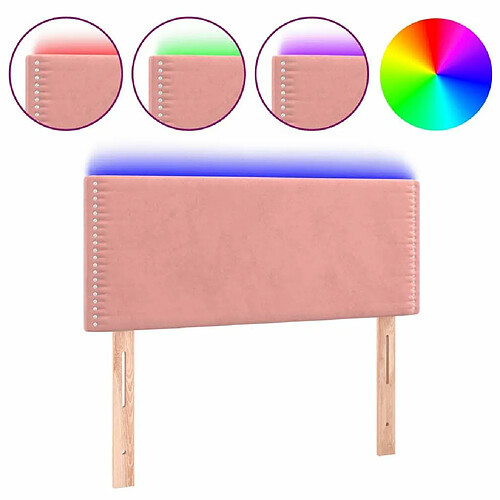 Maison Chic Tête de lit moderne à LED lumineuse pour chambre - Décoration de lit Rose 100x5x78/88 cm Velours -MN35016