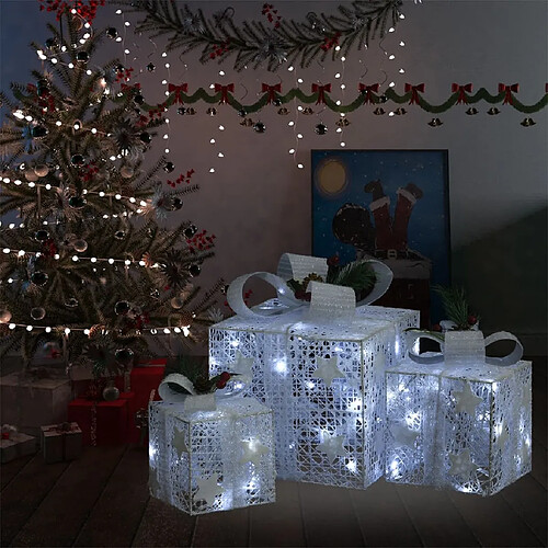 vidaXL Boîtes-cadeaux de Noël décoratives 3 pcs Extérieur Intérieur