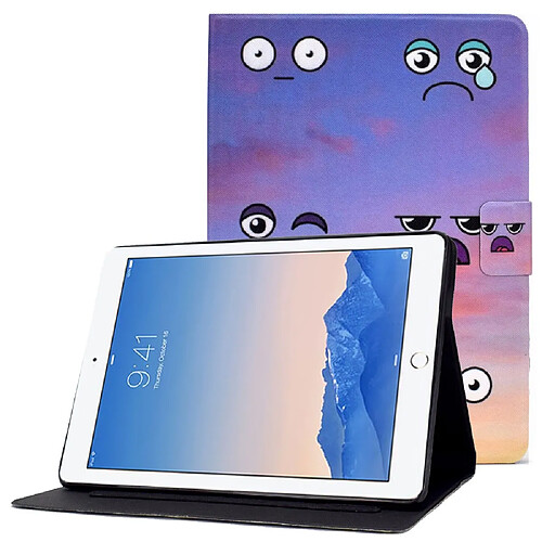 Etui en PU fermoir magnétique avec support et porte-carte pour votre iPad Air (2013)/Air 2/9.7-pouces (2017)/(2018) - Expression faciale