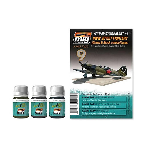 Mig Jimenez Ammo Peintures Wwii Soviet Airplanes (green & Black Camouflages) Set