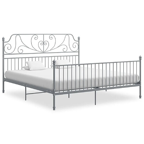 Maison Chic Lit adulte - Lit simple Cadre de lit,Structure du lit Contemporain Gris Métal 180x200 cm -MN14232