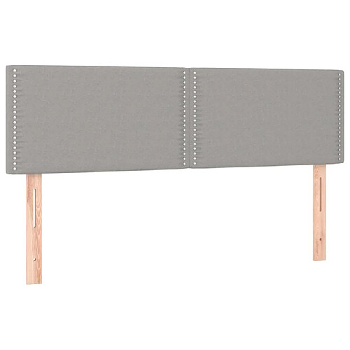 Maison Chic Lot de 2 Têtes de lit design pour chambre - Décoration de lit Gris clair 72x5x78/88 cm Tissu -MN15034