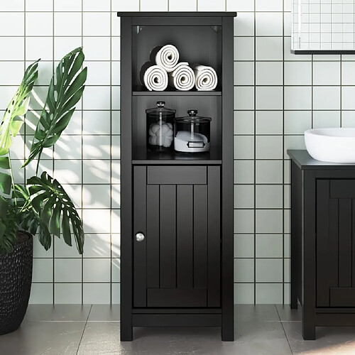 vidaXL Armoire de salle de bain BERG noir 40x34x110 cm pin massif