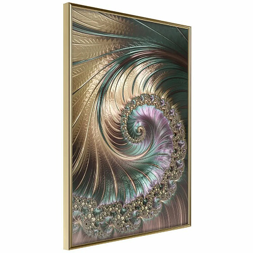 Paris Prix Affiche Murale Encadrée Iridescent Spiral 30 x 45 cm Or