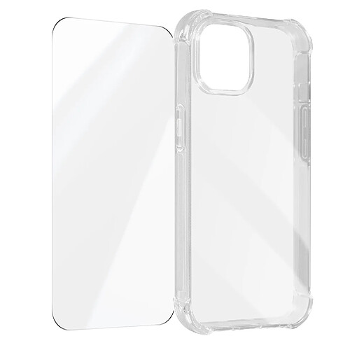 Avizar Coque pour iPhone 15 Plus Coins Renforcés Antichoc + Verre Trempé 9H Transparent