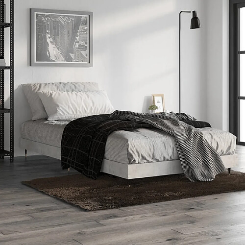 vidaXL Cadre de lit sans matelas gris béton 100x200 cm