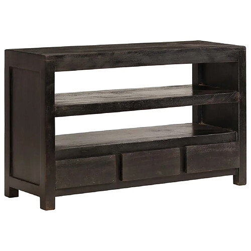 Helloshop26 Meuble télé buffet tv télévision design pratique bois d'acacia solide 90 cm marron foncé 2502043