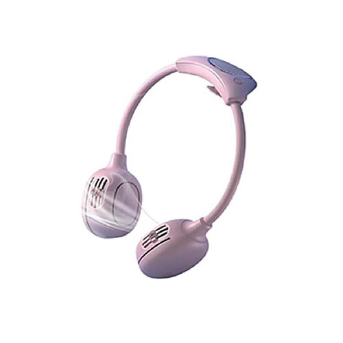 (Rose) Ventilateur De Cou Portable Ventilateur Sans Lame Ventilateur Rechargeable à 3 Bouches D'Aération Pour Les Sports En Plein Air