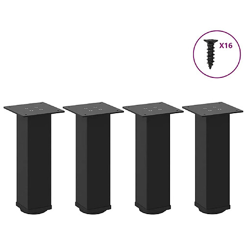 vidaXL Pieds de table basse 4 pcs noir 30-32 cm acier