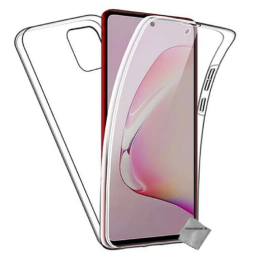 Htdmobiles Coque silicone gel fine 360 integrale (avant et arriere) pour Samsung Galaxy Note 10 Lite + film ecran - TRANSPARENT