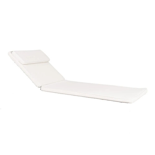 EPIKASA Coussin pour Chaise Longue Andorra, Blanc, Coton, 200x62x6 cm