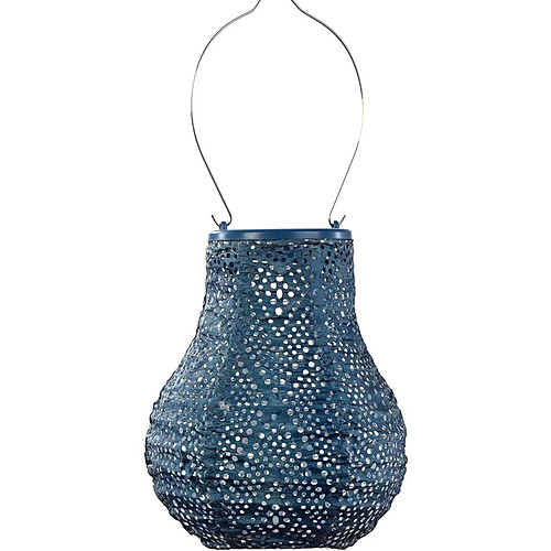 Lumiz Lanterne solaire Bulb 16 cm Ikat - Bleu pétrole.