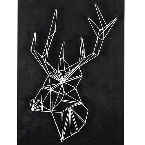 Graines Creatives Coffret String Art - Tableau noir Cerf art filaire 30 x 22 cm