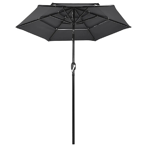 Maison Chic Parasol Jardin | Parasol à 3 niveaux avec mat en aluminium Anthracite 2 m - GKD26634