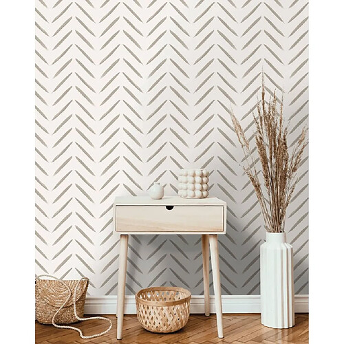 DUTCH WALLCOVERINGS Papier peint Chevron Taupe