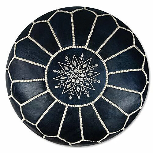 Poufs & Pillows Pouf Marocain Bleu Foncé en cuir