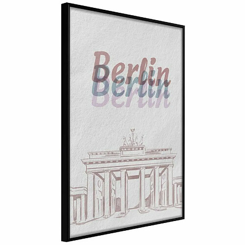 Paris Prix Affiche Murale Encadrée Pastel Berlin 40 x 60 cm Noir