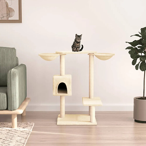 vidaXL Arbre à chat avec griffoirs crème 82 cm