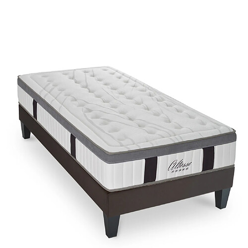 MAISON AUBERTIN Matelas Mémoire ALTESSE + sommier gris 90x200